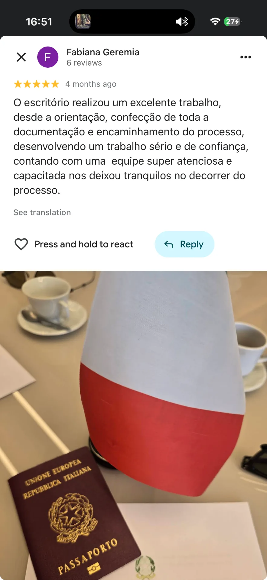 Depoimento de Fabiana Geremia